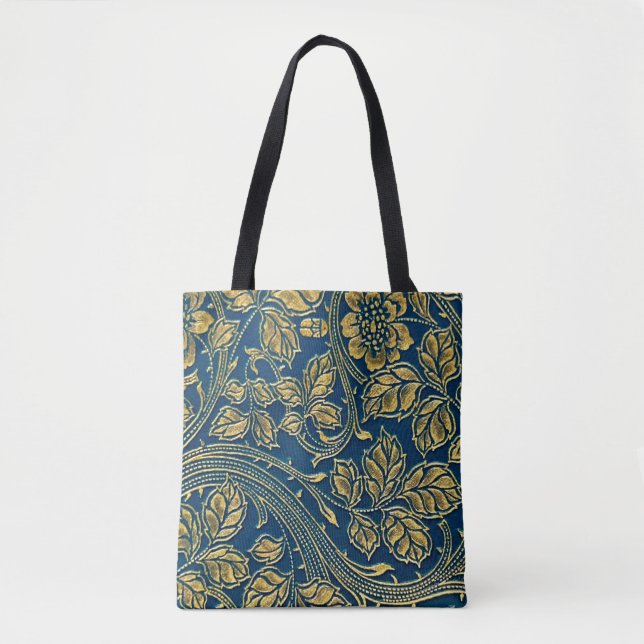 Golden Blossom Elegance Tote Bag (Front)