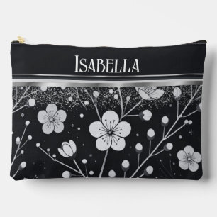 Golden Blossoms: Delicate Floral Symphony Accessory Pouch