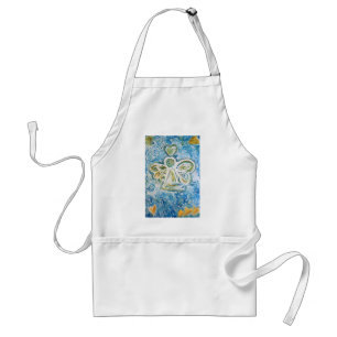 Golden Blue Angel Apron