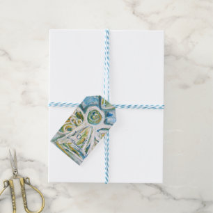 Golden Blue Angel Blessings Customised Gift Tags