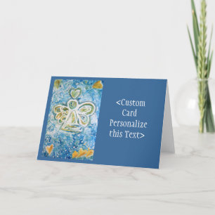 Golden Blue Angel Greeting Card
