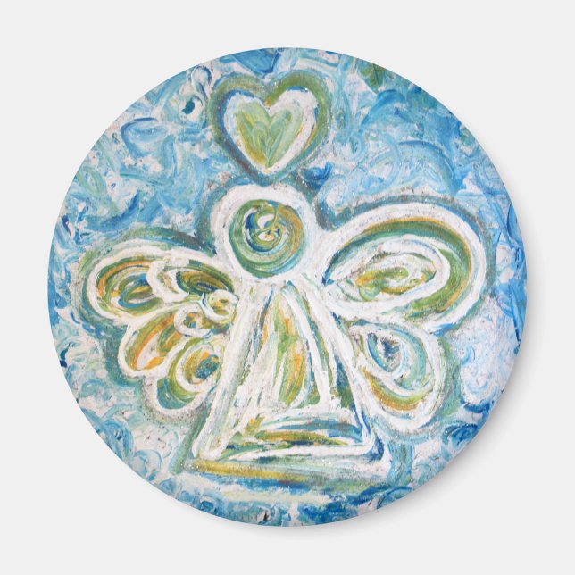 Golden Blue Angel Magnet (Front)