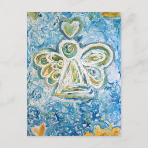 Golden Blue Angel Postcard