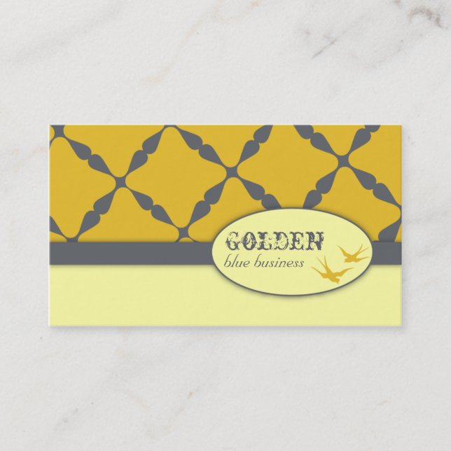 Golden Blue Business Cards (Front)