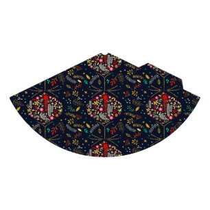 Golden Blue Christmas Night Floral Ball Party Hat