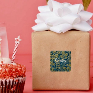 Golden Blue Elegance Sticker