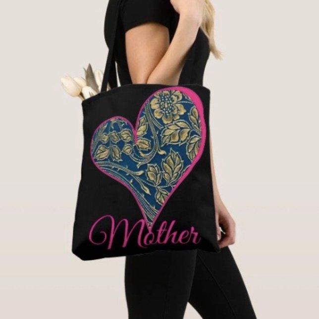 Golden Blue Elegance  Tote Bag (Chic tote bag for Mom—perfect for errands, shopping, and showing love this Mother’s Day.
)