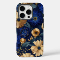 Golden & Blue Floral Opulence