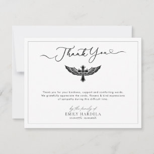 Golden Blue Floral Sympathy Thank You Card