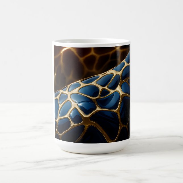 Golden Blue Giraffe Coffee Mug (Center)