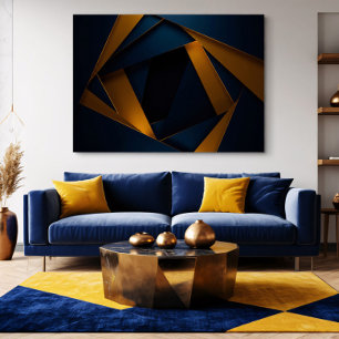 Golden Blue Labyrinth Canvas Print