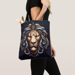 Golden Blue Lion Tote Bag