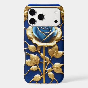 Golden Blue Rose in Decorative Frame