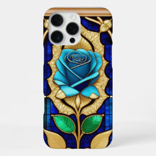 Golden Blue Rose in Decorative Frame iPhone 16 Pro Max Case