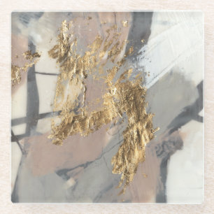 Golden Blush Glass Coaster