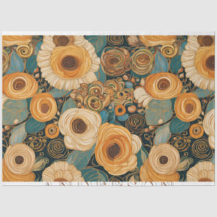 Golden Boho Garden Floral Tissue Paper