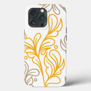 Golden Boho Leaf Design iPhone 13 Pro Case