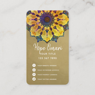 Golden Boho Mandala Business Card