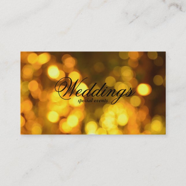 Golden Bokeh Business Card (Front)