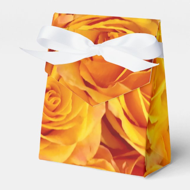 Golden Bold Roses Favour Box (Front Side)