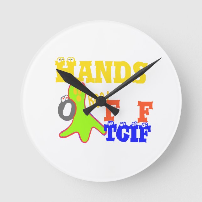 Golden Boo! Girly TGIF Thanks God Its Friday Hakun Round Clock (Front)