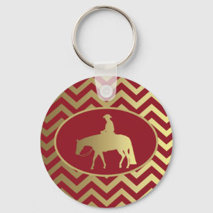Golden/Bordeaux Pleasure Horse Key Ring