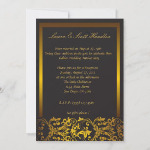 Golden border - 50th anniversary invitation