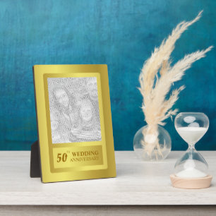 Golden Border 50th Wedding Anniversary Plaque