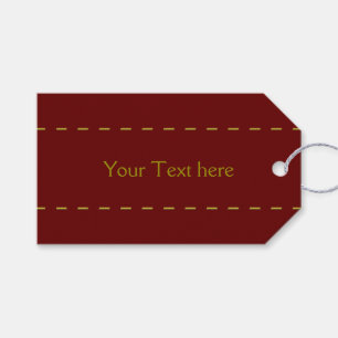 Golden Border - Line dashed + your back & text Gift Tags