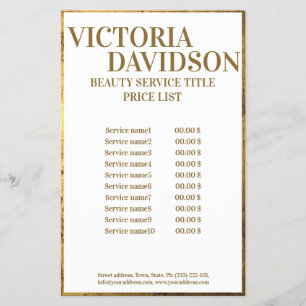 Golden Border Luxury Price List Flyer