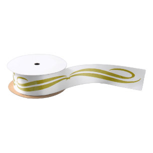 Golden Border - Ornament III + your backgr. colour Satin Ribbon