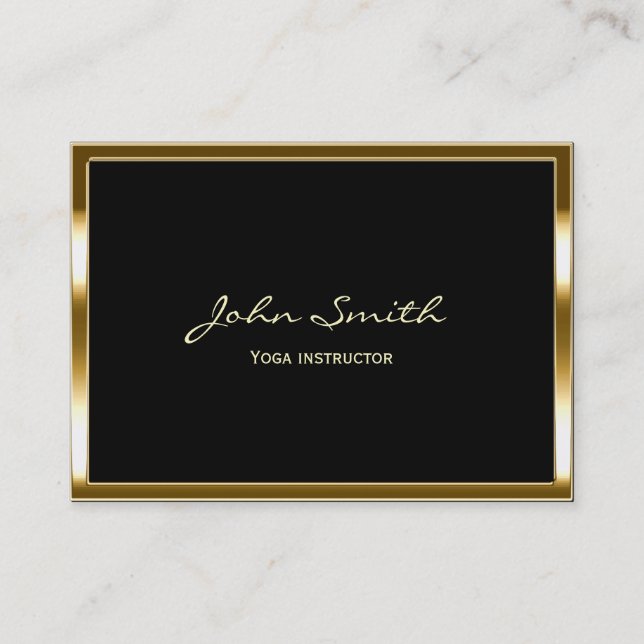 Golden Border Yoga instructor Business Card (Front)