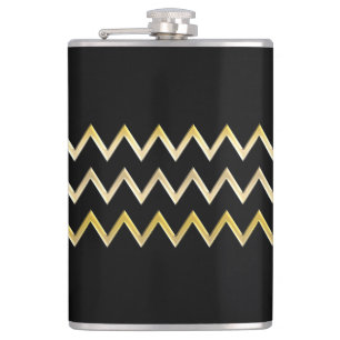 Golden Border - zigzag + your back & ideas Hip Flask