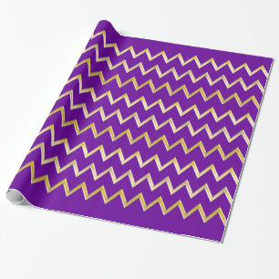 Golden Border - zigzag + your back & text Wrapping Paper