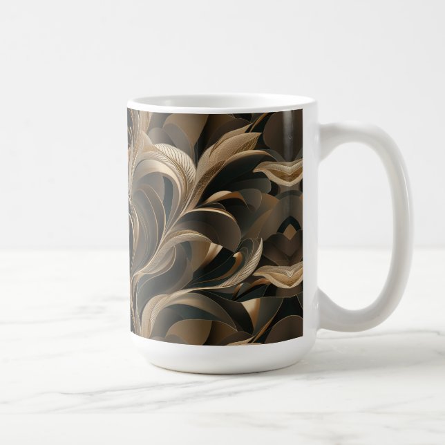 Golden Botanical Flow Elegant   Coffee Mug (Right)