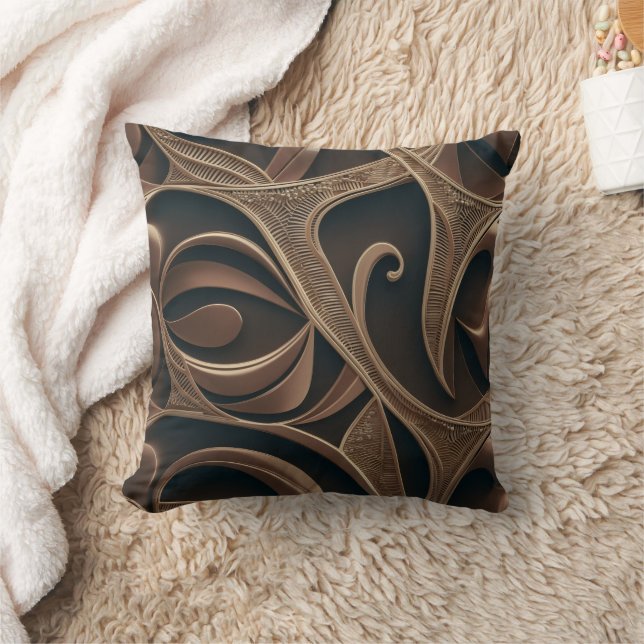 Golden Botanical Flow Elegant   Cushion (Blanket)