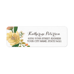 Golden Bouquet Return Address Label
