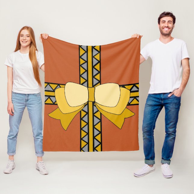 Golden Bow Fleece Blanket (In Situ)
