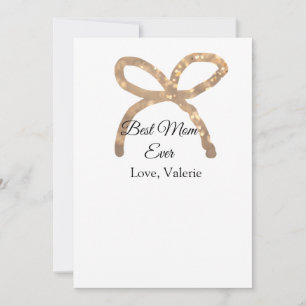 Golden bow glitter best mum ever add name mother invitation