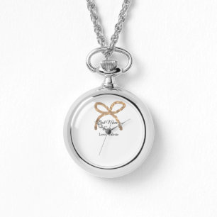Golden bow glitter best mum ever add name mother watch