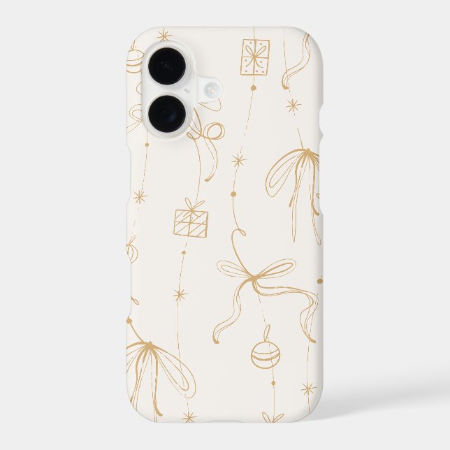 Golden Bow Holiday Phone Case (Back)