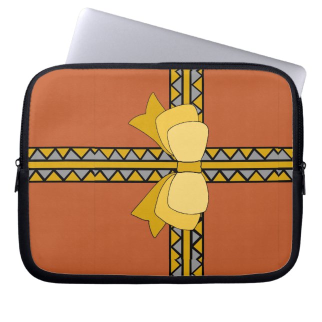 Golden Bow  Laptop Sleeve (Front)