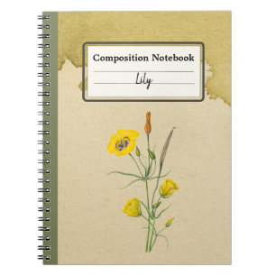 Golden Bowl Mariposa Flower Personalised Comp Notebook