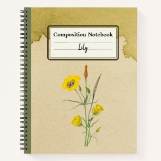 Golden Bowl Mariposa Flower Personalised Comp Notebook