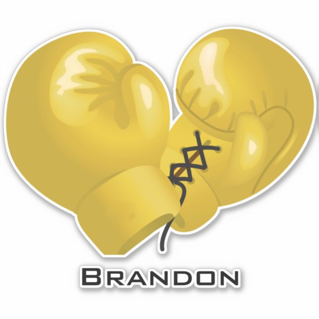 Golden Boxing Gloves Design Contour Sticker (Front)