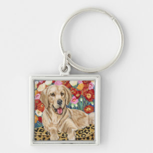 Golden Boy Retriever Key Ring