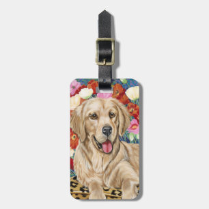 Golden Boy Retriever Luggage Tag