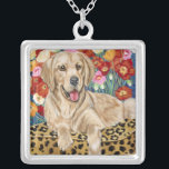 Golden Boy Retriever Silver Plated Necklace<br><div class="desc">Animals</div>