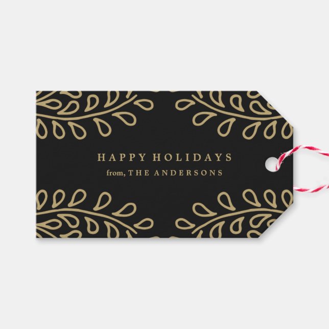Golden Branches Collection Gift Tags (Front (Horizontal))