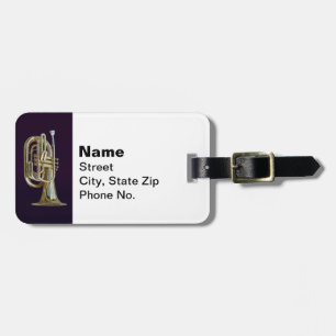 Golden Brass Euphonium Luggage Tag